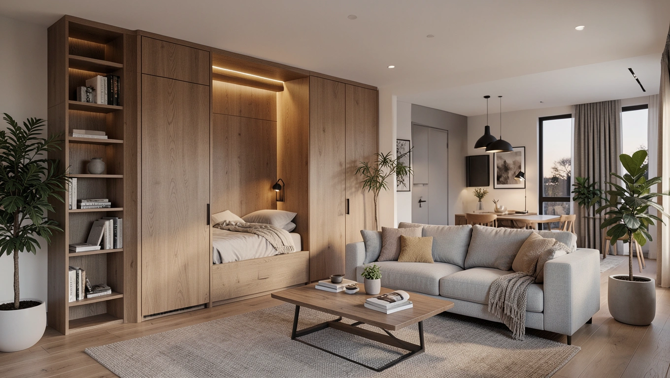 Intégrer un lit escamotable dans le salon